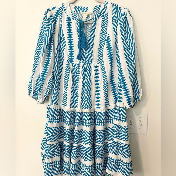 Beyond Words Boho Tiered Mini Dress S - Picture 1 of 6